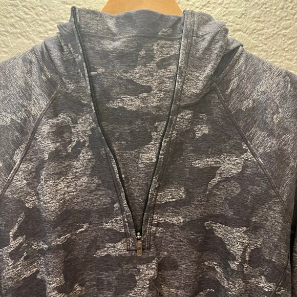 Lululemon Warm Stabilizer 1/2 Zip Hoodie Incognito Camo Black Size 6 Athleisure - Picture 10 of 12